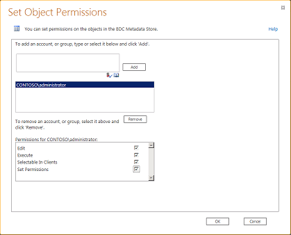 Setting BDC object permissions