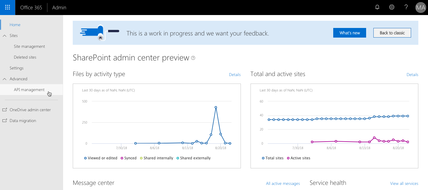 Screenshot of the WebApiPermission management page