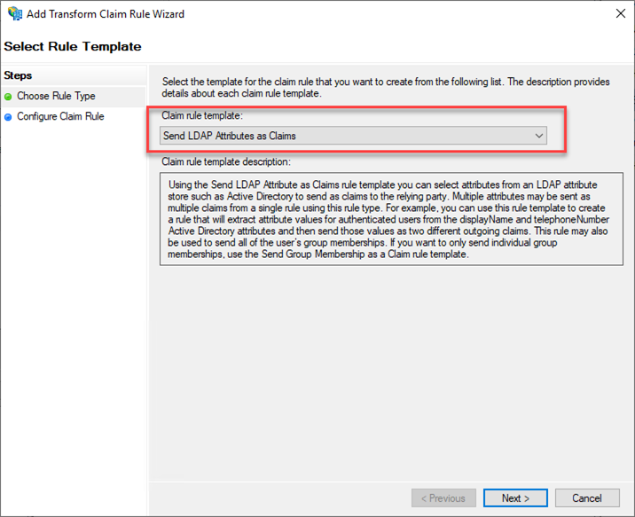 Add Transform Claim Rule