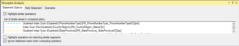 Showplan Analysis window