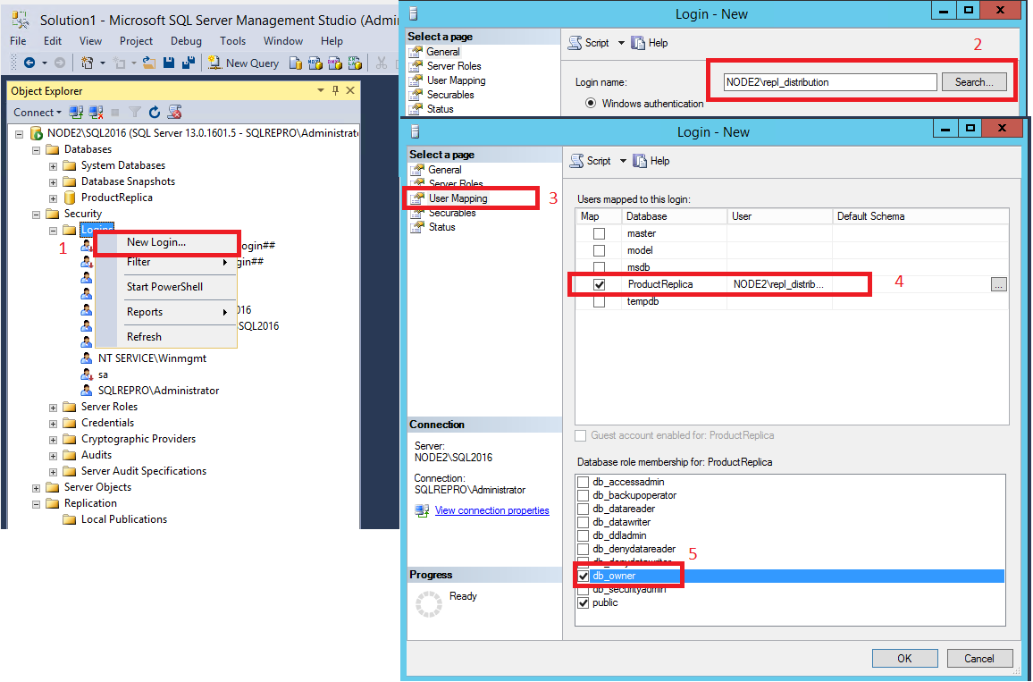 Selections for configuring the login on the subscriber