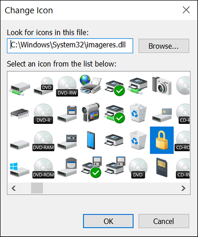 Screenshot of choose an icon.