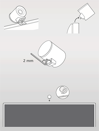 Image that shows how to unplug the old camera from the unit. If needed, use the allen wrench to adjust the new camera. Plug the new camera into the unit.