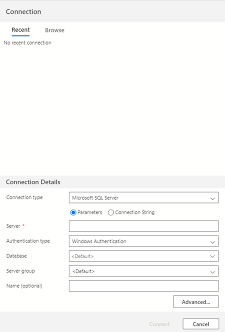 Screenshot of the opening view of Azure Data Studio.