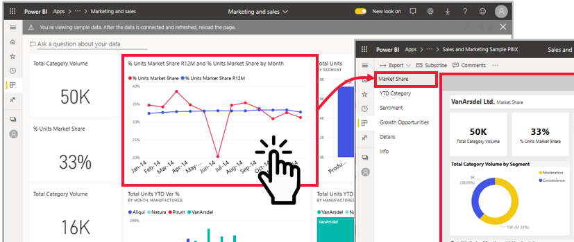 Screenshot of the Power BI report opening.