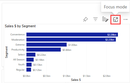 Screenshot of the Power BI tile focus mode.