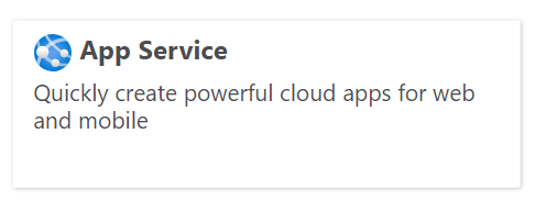 Screenshot of the Azure App Service category option.