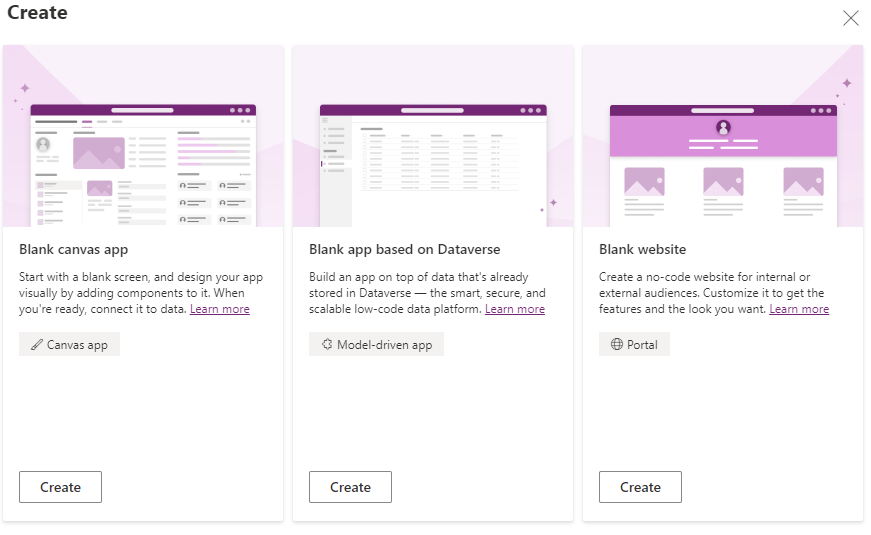 Screenshot of model-driven app from blank.