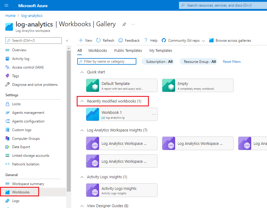 Screenshot that shows how to find modified workbooks.