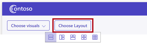 Image highlighting the Choose Layout button, with the first option selected.