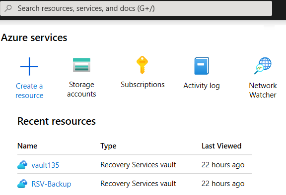 Screenshot of the Azure portal showing the cloud shell icon.