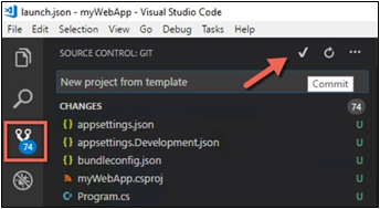 Screenshot of commit using VS Code.