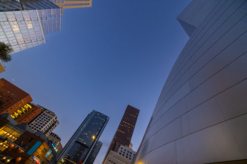 Photograph showing of buildings in a city.