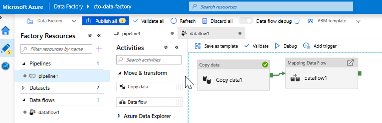 Adding a Mapping Data Flow in Azure Data Factory