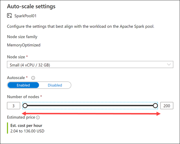 Configure SQL Pool nodes in Azure Synapse Studio