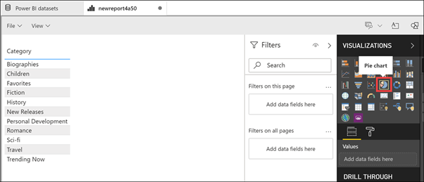 Power BI pie charts in Azure Synapse Studio