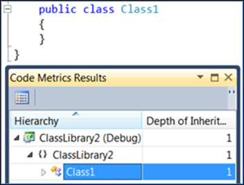 Depth of inheritance example 1