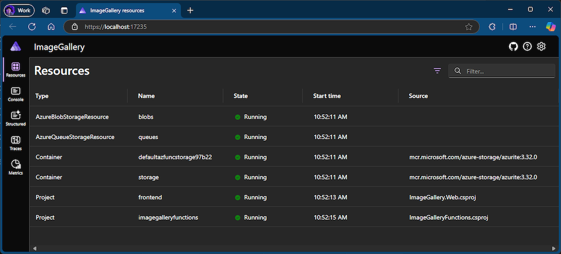 Running Azure Functions in the .NET Aspire Dashboard