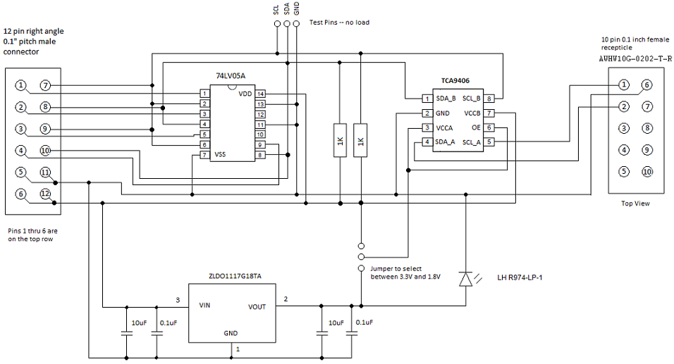 I2C adapter schematic diagram.
