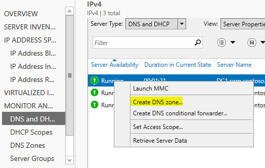 Create DNS zone