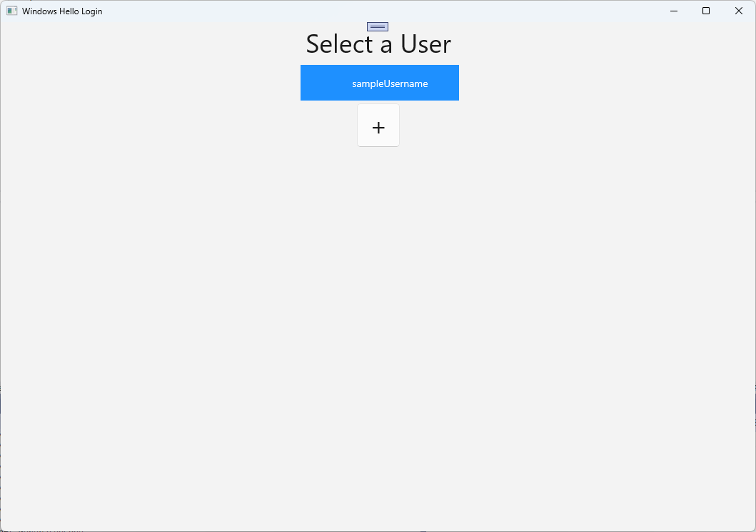 A screenshot of the Windows Hello select user list