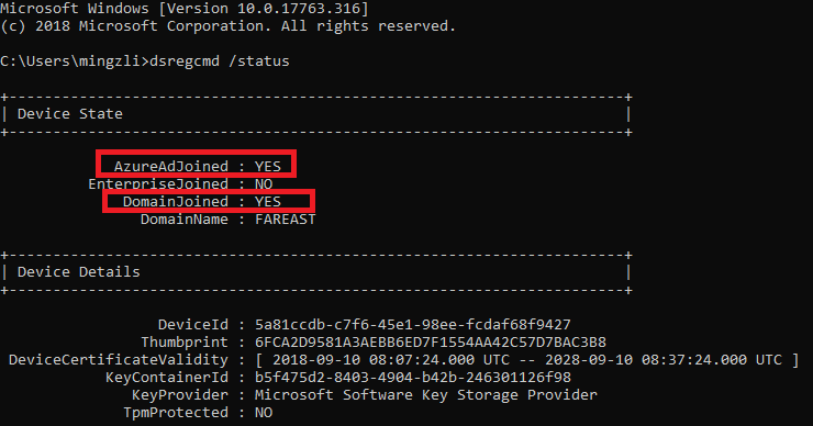 Auto-enrollment device status result.