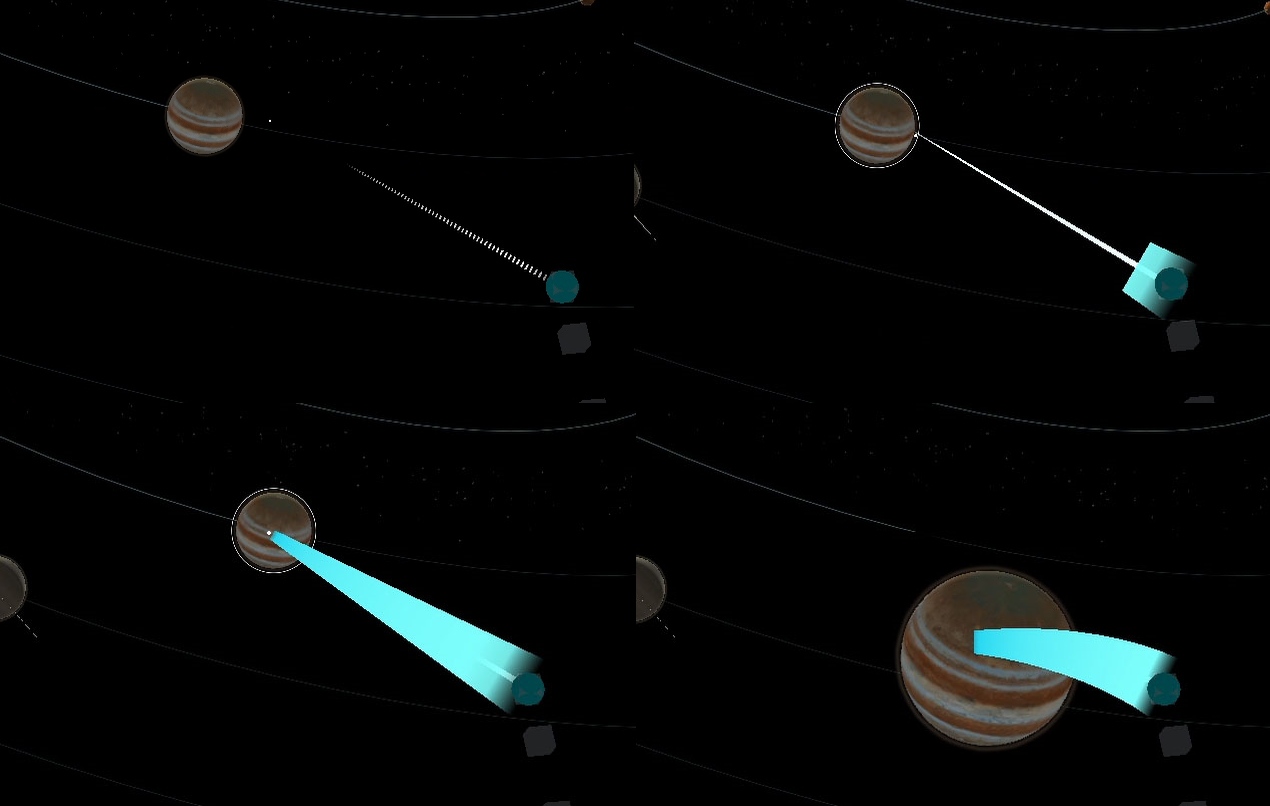 Visual "lasso" affordances for the force grab