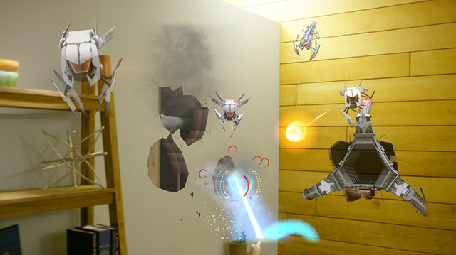 RoboRaid adds three-dimensional pipes and other structure behind your walls, visible only through holes created as the invaders break through.