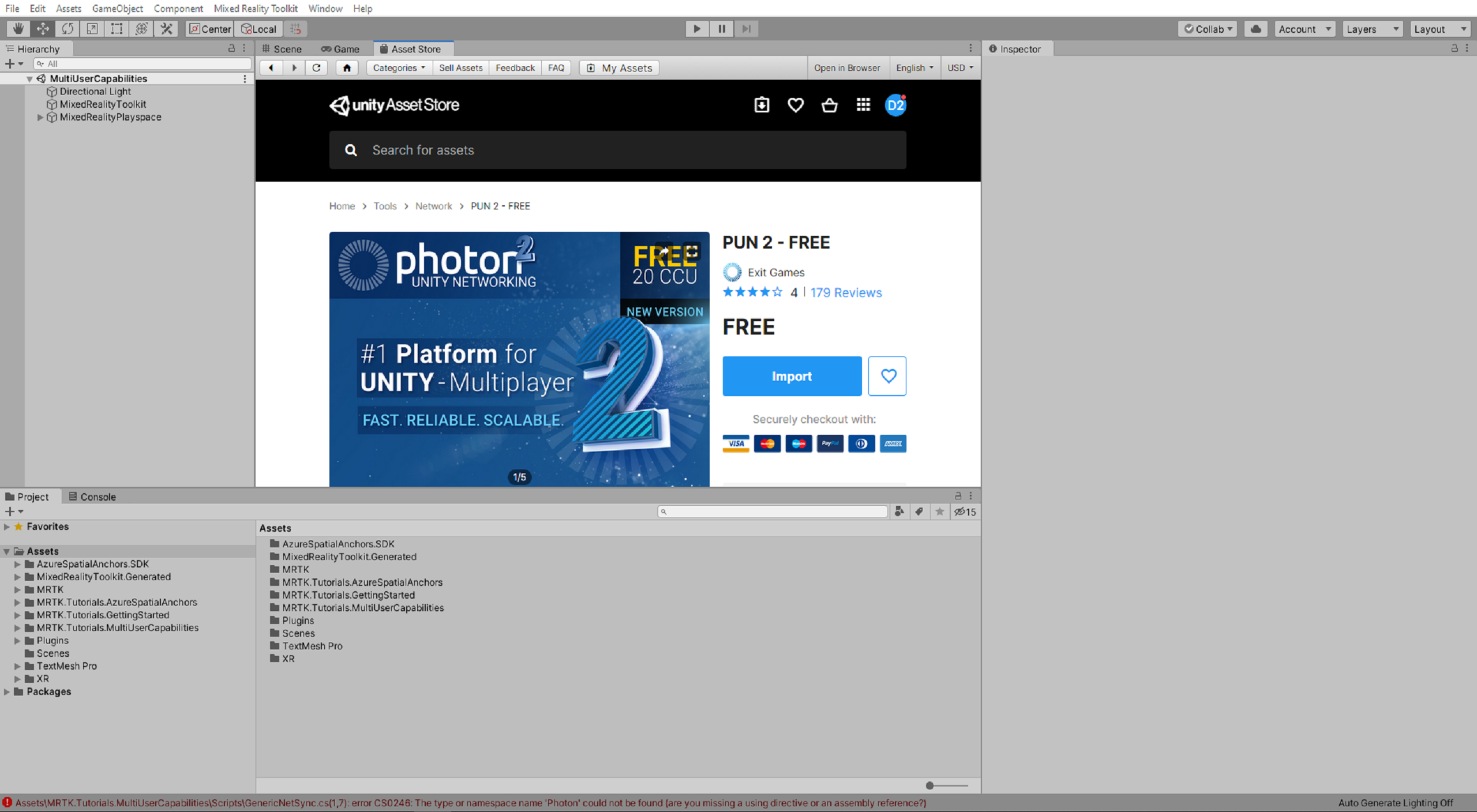 Unity Asset Store with PUN 2 - Free