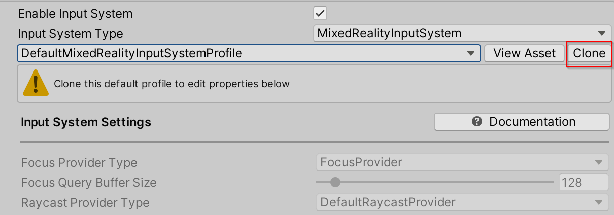 Clone Input System Profile