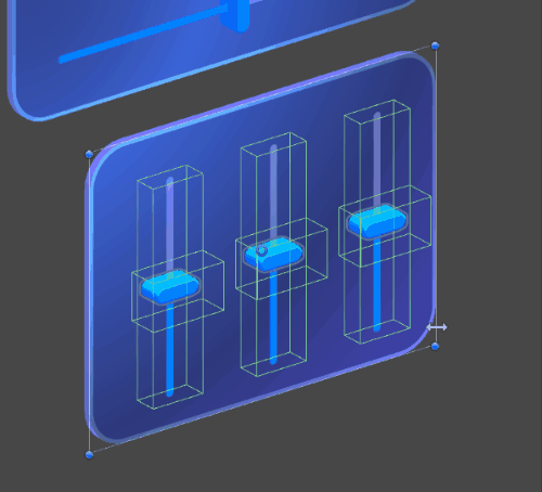 Resizing a container with sliders in it