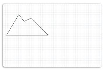 Shows a complex drawing of a polygon that shows a mountain.