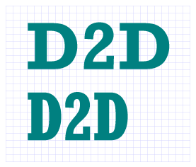 Illustration of “D2D” text in Normal and Condensed font stretch