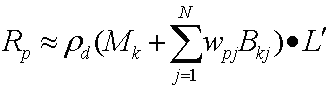 equation of the exit radiance after substituting the transfer vector