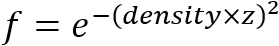 Equation showing the value of the blending factor in GL_EXP2 fog mode.