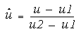 Equation showing the definition of u^.