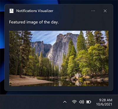A screenshot of an app notification with an inline image.