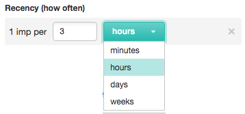 Screenshot that shows the format of the API recency settings.