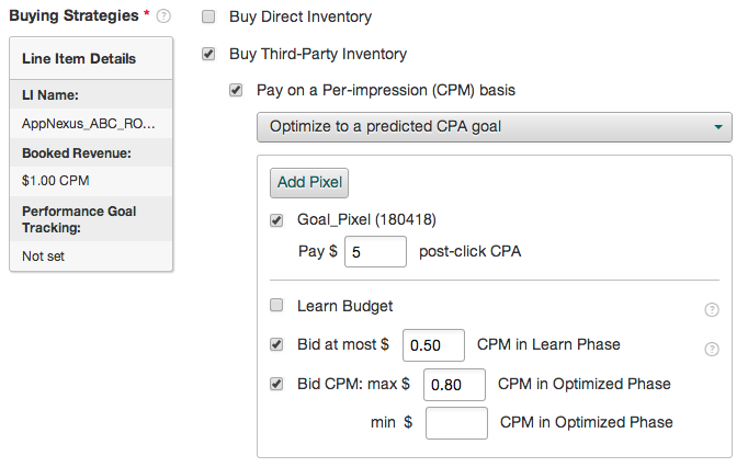 Screenshot to optimize to CPA.