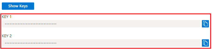 Imagen del campo para obtener la clave en Azure Portal.