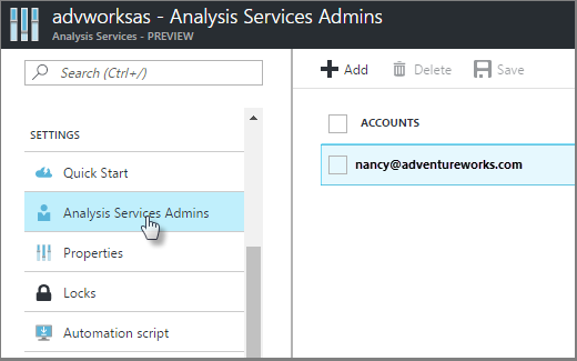 Administradores del servidor en Azure Portal