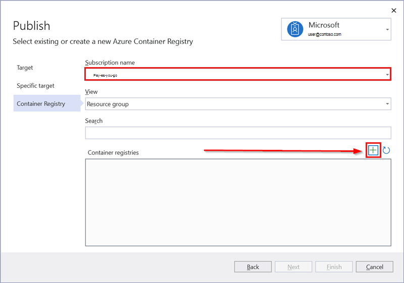 Captura de la pantalla Crear una instancia de Azure Container Registry.