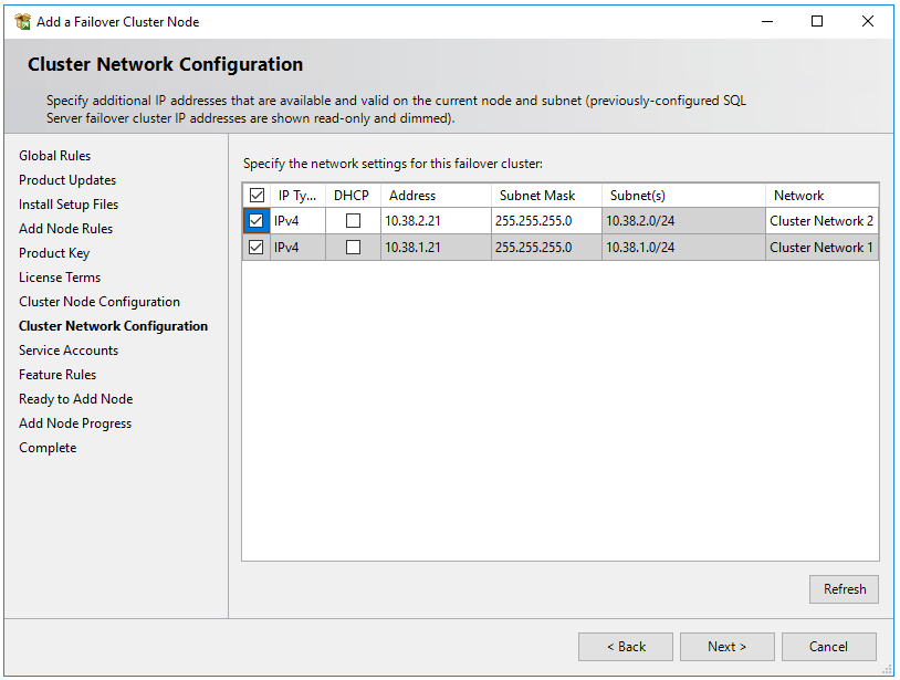 Captura de pantalla que ingresa la dirección IP secundaria en la subred de la segunda subred de VM con SQL Server.