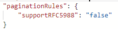 Captura de pantalla en la que se muestra cómo deshabilitar la configuración RFC 5988 para el ejemplo 7.