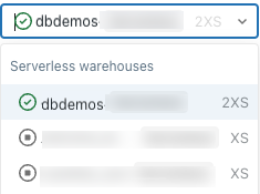 Selector de SQL Warehouse