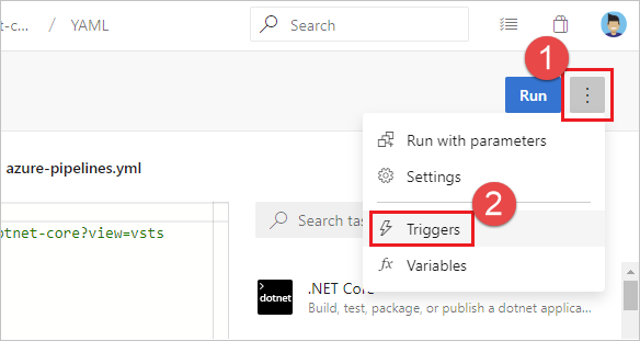 Interfaz de usuario de la configuración de canalizaciones.