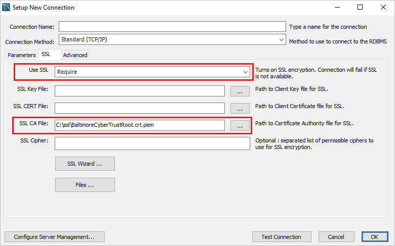 Guardar la configuración de SSL