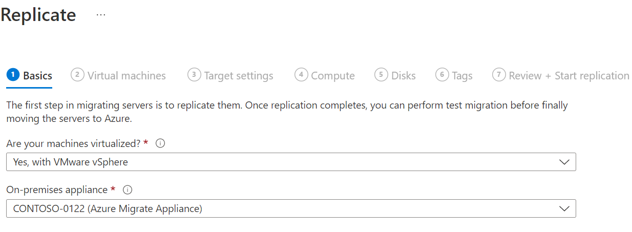 Captura de pantalla que muestra la configuración de origen.