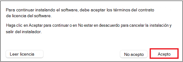 Captura de pantalla que muestra la aceptación del contrato.