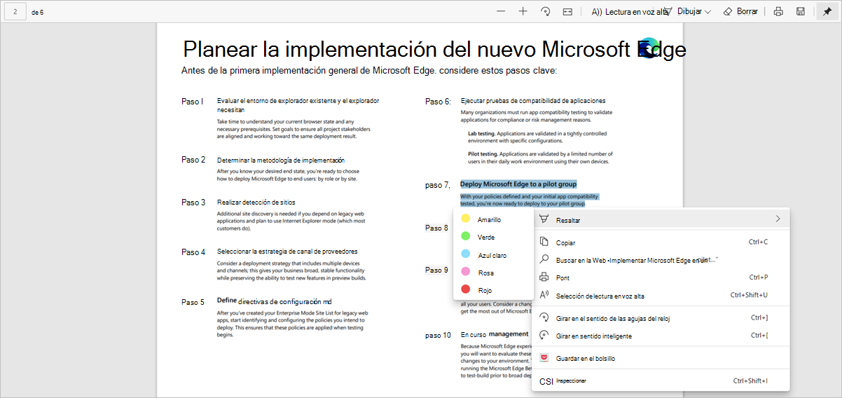 Use la opción resaltar del lector de PDF